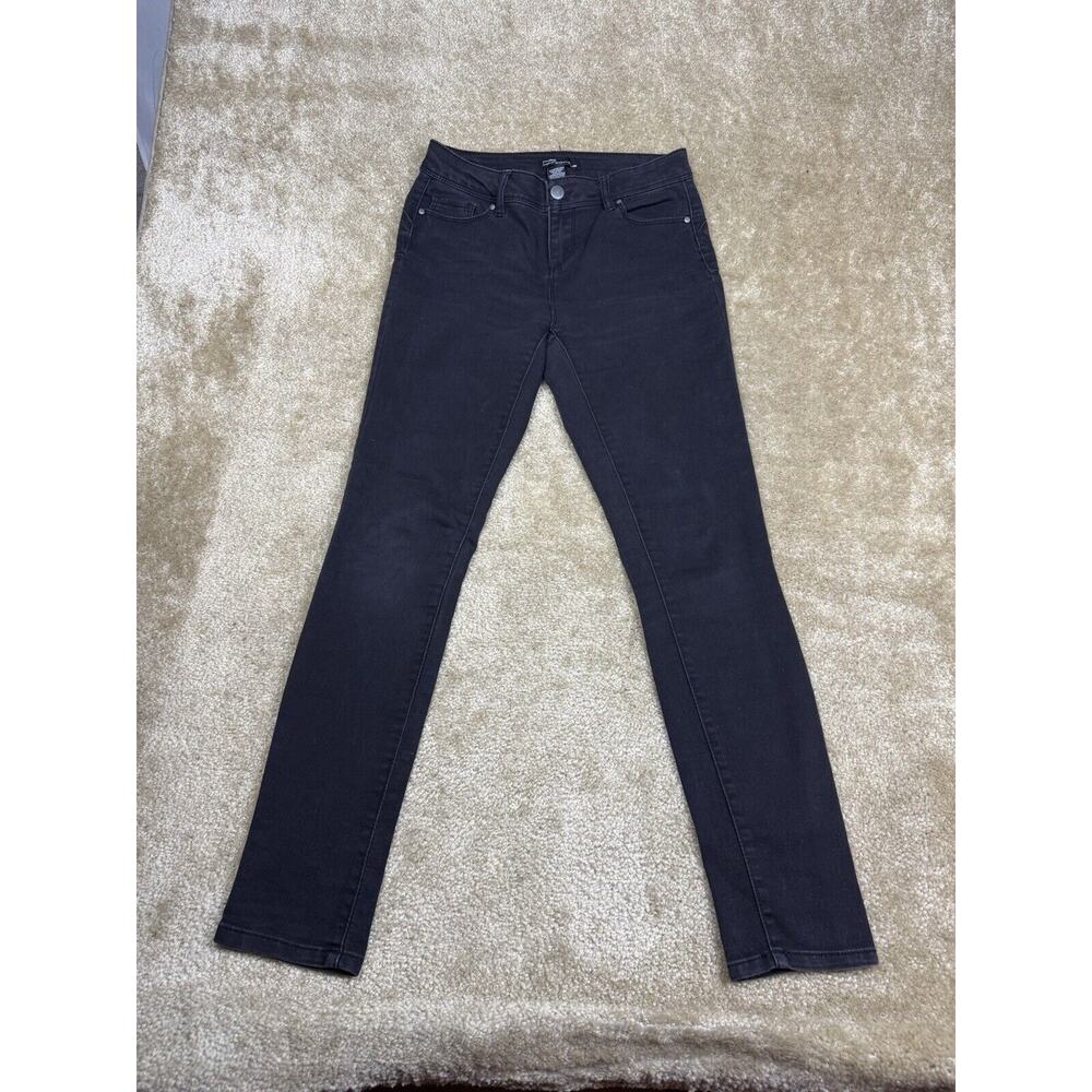 Miss Poured In Blue Skinny Jeans Black Denim Size 6 Stretch Cotton Blend A498